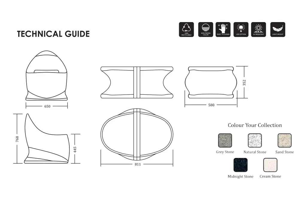 Marvella Olivia illuminated garden furniture, light up furniture set, outdoor led furniture, led chair and table, recycled furniture, plastic furniture