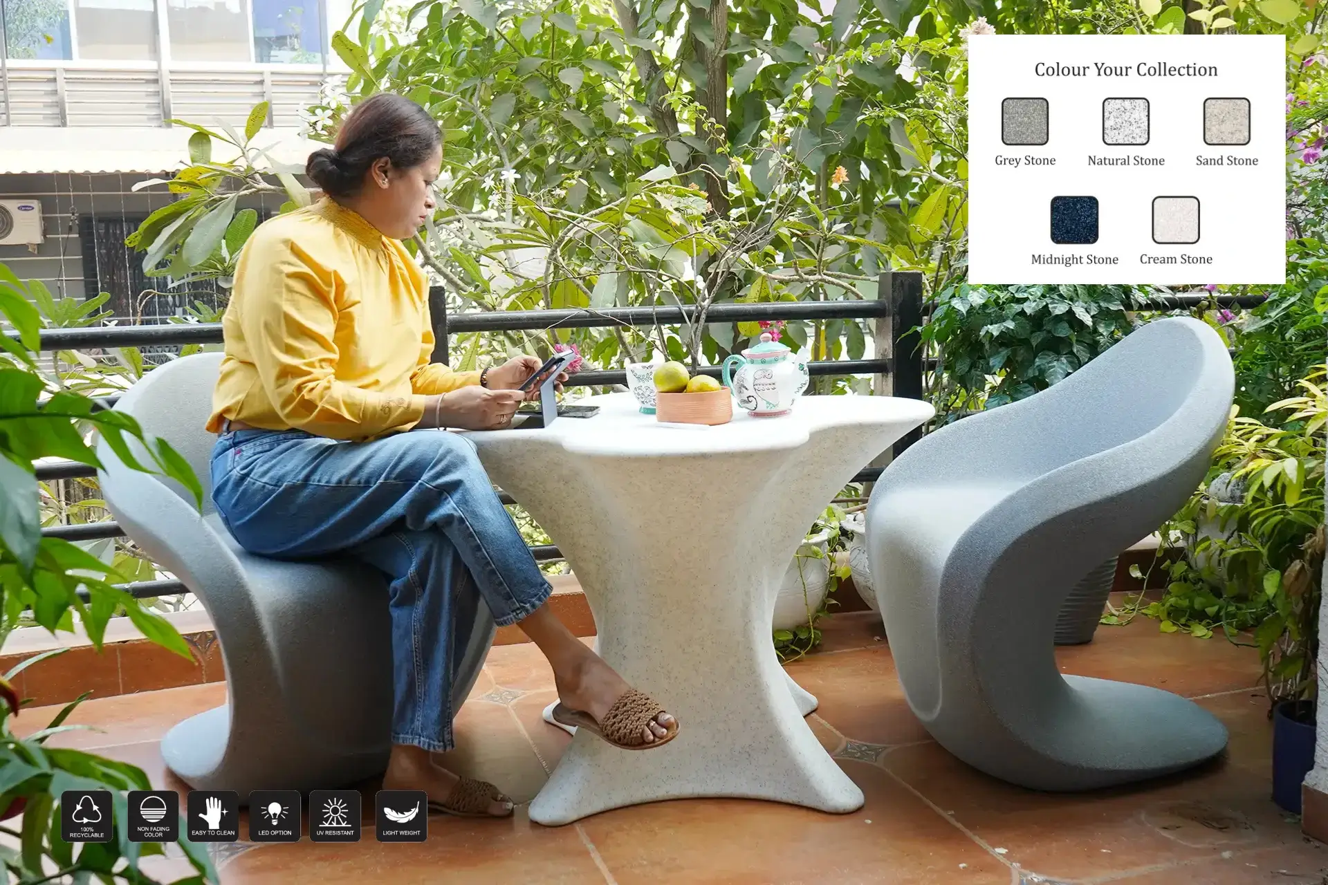 tulum and luna garden table and chairs